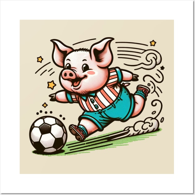 Football player piggy Wall Art by Japanese Fever